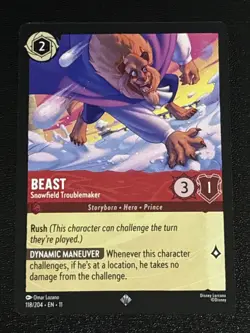 Disney Lorcana Winterspell Beast - Snowfield Troublemaker 118/204 NM Super Rare - Image 1