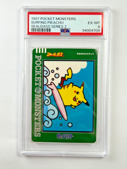 Pokemon Surfing Pikachu Sealdass Series 2 Bandai Japanese Rare Card 1997 PSA 6 - Image 1