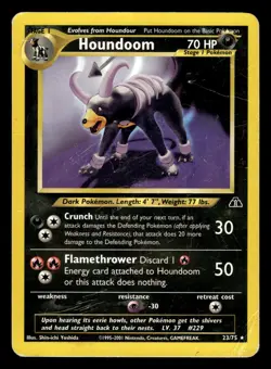 Houndoom 23/75 Rare Neo Discovery Pokemon Card - Image 1
