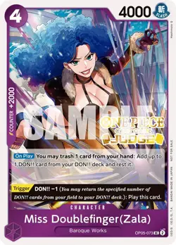 Miss Doublefinger(Zala) (Judge Pack Vol. 3) [One Piece Promotion Cards] - Image 1