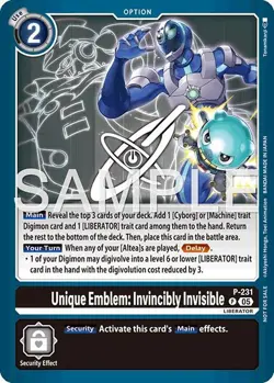 Digimon TCG - Digimon Promotion Cards - Unique Emblem: Invincibly Invisible (... - Image 1