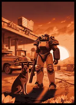 MTG Card Sleeves 100CT Fallout Sunset, Matte Art Card Sleeves, Matte Back & G... - Image 2