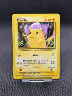 Pikachu 58/102 Base set common Pokemon Card WOTC NM - Image 1