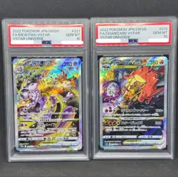 PSA10 Charizard & Mewtwo SAR Set VSTAR Universe Pokemon Card Japan - Image 1