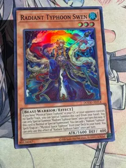 Yugioh Asian English Radiant Typhoon Swen DOOD-AE014 Super rare NM - Image 3