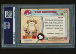 GROWLITHE #58 Topps Pokemon 1999 Series 1 - Green Logo 3rd Print - PSA 9 - Image 2