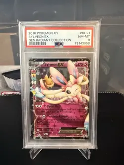 2016 Pokemon generations Sylveon EX RC21 Radiant Collection Holo PSA 8 - Image 1