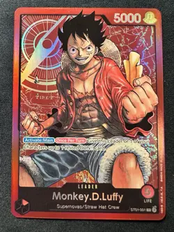Monkey.D.Luffy Leader Foil Pre-Errata -One Piece TCG - ST01-001 - English - Image 1