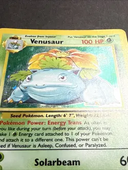 Pokemon TCG Venusaur Base Set Holo Unlimited Rare Card 15/102 MP - Image 3