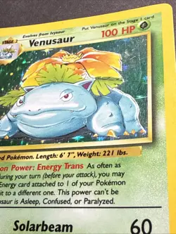Pokemon TCG Venusaur Base Set Holo Unlimited Rare Card 15/102 MP - Image 4