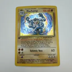 Pokemon TCG Machamp Base Set 8/102 Holo 1st Edition Holo Rare HP - Image 1