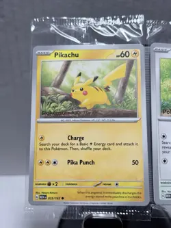 Pikachu Eevee 025/165 133/165 Pokemon Together 151 Poke Post Promo Master NM - M - Image 3