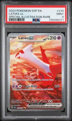PSA 9 MINT Latias ex 239/191 Sv08: Surging Sparks Holo Pokemon 2024 - Image 1