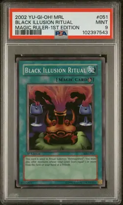 2002 Yu-Gi-Oh! Black Illusion Ritual Magic Ruler MRL 1st Edition Super PSA 9 - Image 1