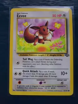 Eevee Cute Vintage 1995 POKEMON Card (51/64) NM-LP Jungle Set Unlimited WOTC - Image 1