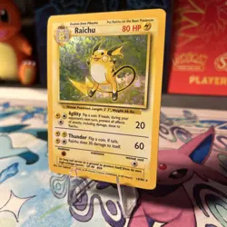 Pokemon Raichu Holo Card Base Set 14/102 WOTC LP+/NM- - Image 2