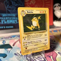 Pokemon Raichu Holo Card Base Set 14/102 WOTC LP+/NM- - Image 3