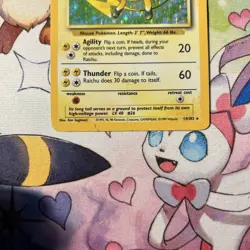 Pokemon Raichu Holo Card Base Set 14/102 WOTC LP+/NM- - Image 5