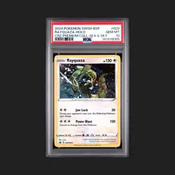 2024 Pokemon Rayquaza SWSH029 Black Star Promo Holo Card Cosmos PSA 10 - Image 1