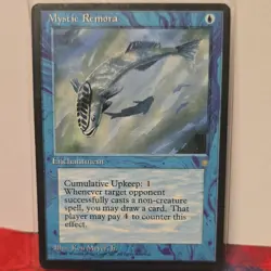 Magic: The Gathering Mystic Remora Enchantment Blue Common Ice Age 1995 - Image 1