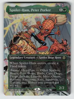 Spider-Ham, Peter Porker (Borderless)*Foil* SPM 201 NM - Image 1
