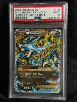PSA 9 M Charizard EX #108 2014 XY Flashfire Ultra Rare Holo Pokemon TCG - Image 1