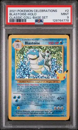 PSA 9 Blastoise Holo 2/102 Celebrations Classic Collection Graded SWSH Card - Image 1