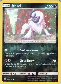 Absol 133/236 Uncommon - Pokemon TCG SM: Cosmic Eclipse - Reverse Holo (NM) - Image 1