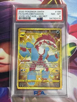 2020 Pokemon Vivid Voltage PSA Galarian Obstagoon Hero’s Medal & Memory Capsule - Image 3