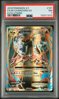 PSA 7 Full Art/M Mega Charizard EX 2016 Pokemon XY Evolutions 101/108 - Image 1