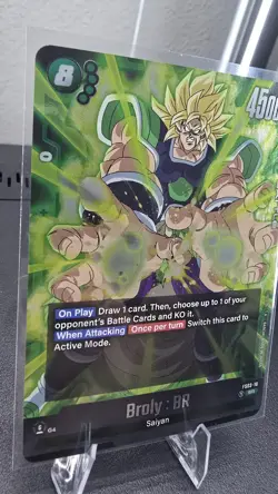 DBS Dragon Ball Fusion World FS03-10 Broly SR Trading Card - Image 4