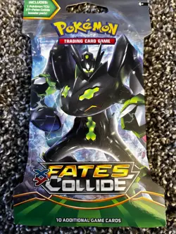 XY Fates Collide Sleeved Booster Pack New Factory Sealed Pokemon TCG Zygarde - Image 1