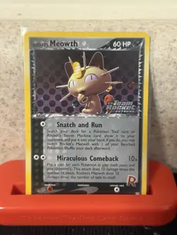 Pokemon Reverse/Stamped Holo Rocket’s Meowth- EX Team Rocket Returns- 46/109 - Image 1