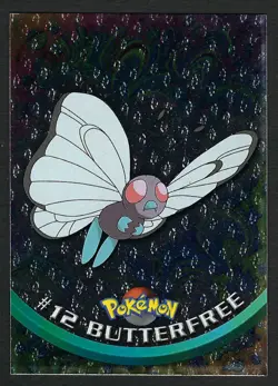 1999 Topps TV Series #12 Butterfree Flames Card Pokemon TCG Foil Black Label - Image 1