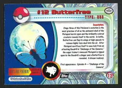 1999 Topps TV Series #12 Butterfree Flames Card Pokemon TCG Foil Black Label - Image 2