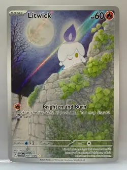 Pokemon TCG 2025 Litwick 101/086 White Flare Holo Illustration Rare - Image 1