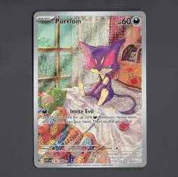 2025 Pokemon SV White Flare Purrloin Illustration Rare #136/086 - Image 1