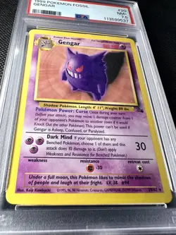1999 POKEMON FOSSIL #20 GENGAR PSA NM+ 7.5 - Image 2