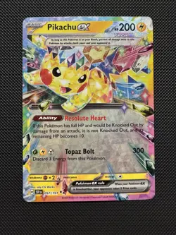 Pokemon TCG Pikachu ex 057/191 SV08: Surging Sparks Double Rare Near Mint - Image 1