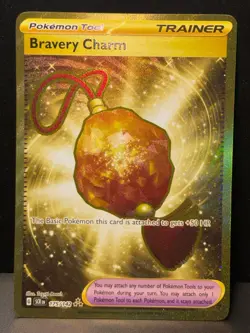 Bravery Charm 175/142 SV Paldea Evolved Gold Item full art Pokemon Card AA9 LP1 - Image 2
