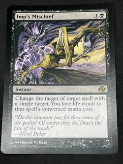 Magic the Gathering MTG Imp's Mischief Black Planar Chaos Rare - Image 1