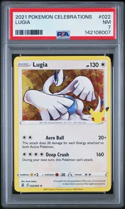 2021 POKEMON CELEBRATIONS LUGIA 022 PSA 7 - Image 1