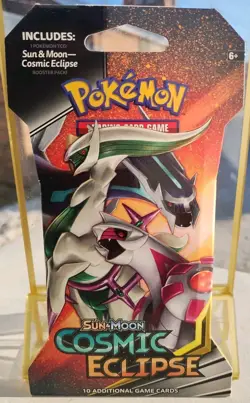 Pokemon Sun & Moon--Cosmic Eclipse Sleeved Booster Pack Dialga Palkia Art Sealed - Image 1