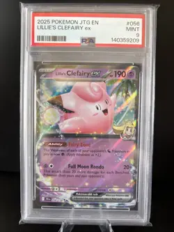 PSA 9 MINT Pokemon Journey Together Lillie’s Clefairy EX Double Rare #056/159 - Image 1