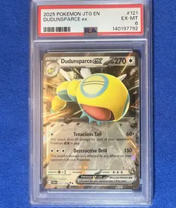 2025 POKEMON JTG EN-JOURNEY TOGETHER #121 DUDUNSPARCE EX PSA 6 - Image 1