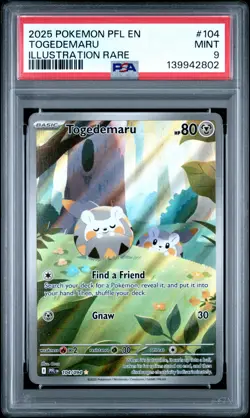 Togedemaru 104/094 Illustration Rare Pfl En-phantasmal Flames Pokemon PSA 9 - Image 1