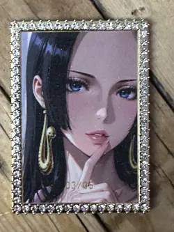 One Piece CCG Goddess Boa Hancock Metal Card - Close Up Portrait - Image 1