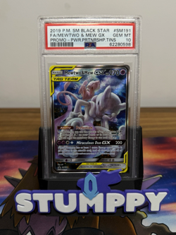 PSA 10 MEWTWO & MEW GX SM191 | Tag Team Promo Full Art Graded Pokemon Card - Image 1