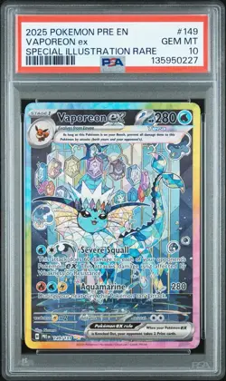 PSA 10 VAPOREON ex 149/131 | Prismatic Evolutions Full Art Graded Pokemon Card - Image 1