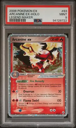 PSA 9 ARCANINE ex 83/97 | Legend Maker 2006 Holo Graded Pokemon Card - Image 1